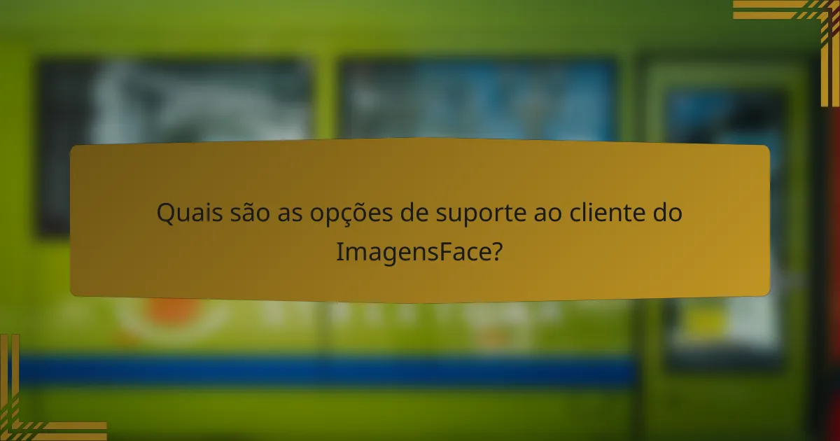Quais são as opções de suporte ao cliente do ImagensFace?