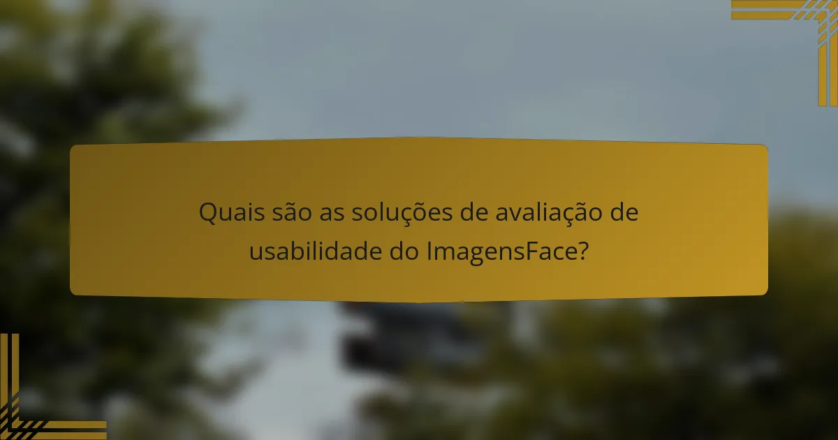 Quais são as soluções de avaliação de usabilidade do ImagensFace?